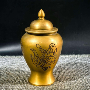 Decorative Look Attractive Gold Color Finishing High Standard Quality Metal Made Ginger Jar Table Centerpiece & Decor Supply - Product Image 5
