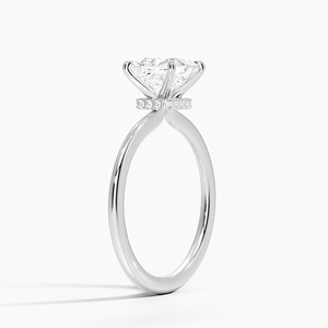 SOJ Ring 05 <b>Princess</b> Cut 925 Silver <b>Petite</b> Secret Halo Diamond & Rhodium Plated Wedding 2ct D Color VVS1 Moissanite GRA - Product Image 2