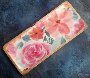 Plato de madera con diseño único y estampado en esmalte, bandeja de madera, bandeja de esmalte, plato estampado a un precio muy razonable - Product Image 6