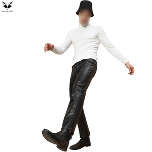 Pantalones de Cuero Sintético para Hombre, Corte Slim Fit, Cierre de Botones y Cremallera, Resistentes al Agua y al Viento, Ligeros, Nueva Llegada - Product Image 3