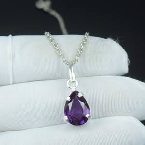 Pendentif goutte d'eau Alexandrite en argent sterling 925, collier à changement de couleur, bijou tendance, cadeau - Product Image 5