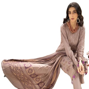 Robe pakistanaise-Robe de soirée belle et élégante tenue décontractée pakistanaise et indienne trois pièces Jacquard Panjabi robe pour femme - Product Image 1