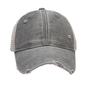 2026 Custom Metal Buckle <b>Plain</b> Blank Washed Cotton Adult Unstructured Distressed Mesh Vintage Trucker Classic <b>Cap</b> <b>Baseball</b> Hat - Product Image 5