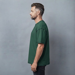 T-shirt homme OEM 100% coton, coupe ample, poids lourd, streetwear, logo imprimé en sérigraphie personnalisé, écologique, séchage rapide. - Product Image 5