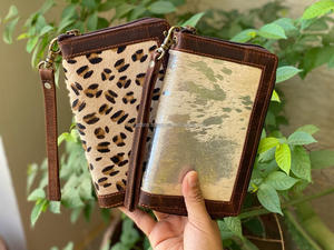 Venta caliente Muñeca Dejar Cartera de cuero Piel de vaca Embrague de cuero Mujeres Monedero de cuero - Product Image 3