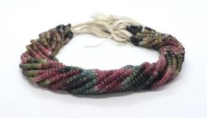 Perles rondes lisses en tourmaline naturelle multicolores 4,5-5 mm, perles de pierres précieuses en tourmaline multicolores pour la fabrication de bijoux par un grossiste indien - Product Image 2