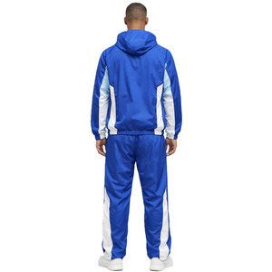 OEM Custom Tricolor Panel Men Hooded Windbreaker <b>jacket</b> for men Lightweight Nylon Jogger Pants Activewear Set Wholesale Supplier - Product Image 2
