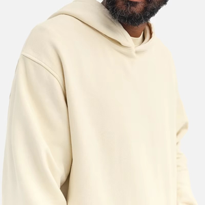 Men Fleece Solid Color Oversized Hooded <b>Pocket</b> Sweatshirt 220 GSM High Quality Custom Hoodie Pullover Sweatshirt Blank - Product Image 2