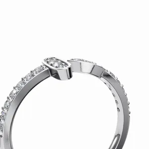 Bague élégante en diamant de laboratoire, taille brillant rond, 19 pierres, certifiée IGI, clarté VVS, or 10/14/18 carats pour femme - Product Image 5