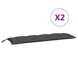 Cojín de Banco de jardín antracita 59,1 \ "X (19,7 \" + 19,7 \ ")x2.8 \" Cojines y cojines de tela Oxford para exteriores - Product Image 2