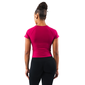 Camiseta Corta para Mujer, Ajustada, Elástica, de Tela Suave y Ligera, Deportiva, Informal, para Uso Diario, Yoga, Gimnasio, Prenda Básica - Product Image 3