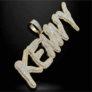 Collar Personalizado con Colgante 'KENNY' con Diamante Cultivado en Laboratorio, Estilo Hip Hop, Joyería Brillante al por Mayor - Product Image 4