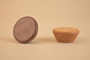 Geometric Wooden Cabinet Knobs Handmade Walnut and Oak <b>Drawer</b> <b>Pulls</b> Modern Wooden Furniture Handles Minimalist Cabinet Knobs - Product Image 4