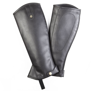 Polainas de equitación de cuero genuino suave de la mejor calidad, estilo western, con cincha y herraduras, cómodas, personalizables en color y logotipo. - Product Image 3