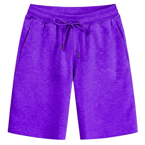 Shorts Bermuda en Coton Gris Uni pour Homme, Taille Élastiquée avec Cordon, Décontracté, Tricoté, Respirant, Taille Mi-Haute - Product Image 5