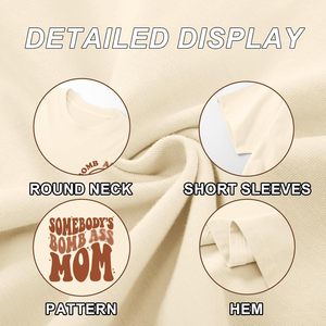 Camisetas Weetiotio Extra Grandes Talla XS para Mujer, Camisetas Divertidas con Estampado de Letras de Mamá, Camisetas Casuales de Verano con Gráficos 3D - Product Image 2