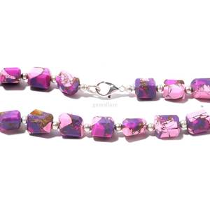Pink Purple Mohave Turquoise Faceted Nuggets <b>Beaded</b> <b>Necklace</b> Handmade Turquoise Gemstone Jewelry Elegant December Birthstone - Product Image 5
