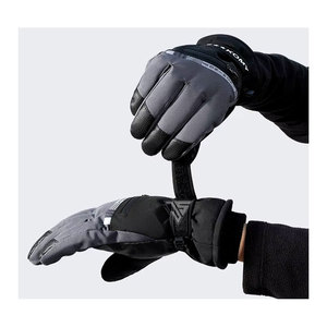 Gants de ski d'hiver pour hommes en polyester imperméable/cuir véritable avec doublure en fourrure, compatibles avec les écrans tactiles, chauds, pour le cyclisme et l'usage quotidien - Product Image 2