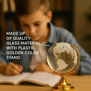Globo Decorativo de Cristal con Base Dorada, Perfecto para la Oficina en Casa y la Mesa de Estudio, Elegante Decoración para Mesa de Hogar y Oficina - Product Image 4