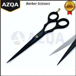 Matte Black Hair Cutting and Thinning Scissors <b>Set</b> with <b>Barber</b> Straight Razor Professional Grooming Kit - Product Image 2