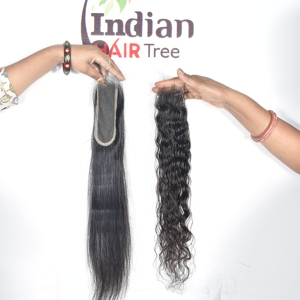 Extensions de cheveux humains indiens Remy non traités chimiquement, closure HD 2*6, double trame, lisses, à clipser, 100g - Product Image 5