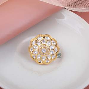 Riva Polki Designer Casual Women's Zircon Gemstone Fashion Ring - Product Image 1