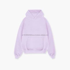 Oem personalizado Sudaderas Para Hombre Streetwear No String 100% algodón serigrafía lavanda de talla grande sudaderas con capucha y sudaderas para hombre - Product Image 5