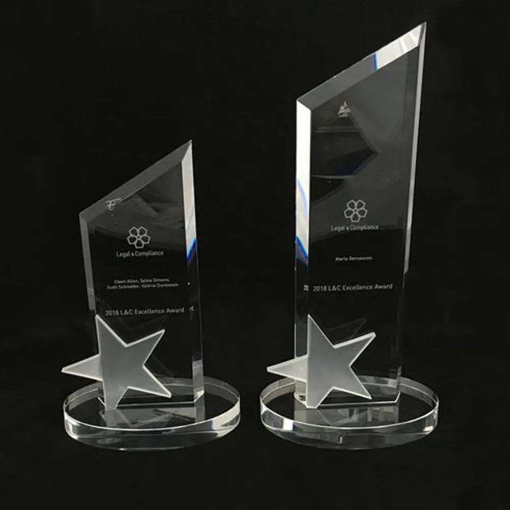 Factory Clear Custom Acrylic Awards Trophy Acrylic Trophy Display Plaques Awards Acrylic