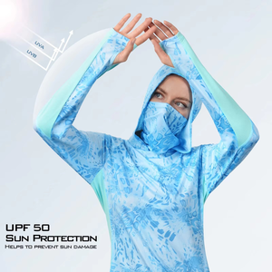 Chemises de pêche pour hommes à manches longues respirantes anti-UV UPF 50 à séchage rapide avec capuche - Product Image 3