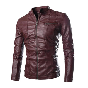 2026 Pakistan <b>Men</b> Leather <b>Jacket</b> Autumn <b>Men's</b> Casual Zipper Leather <b>Jacket</b> <b>Men</b> Clothing Slim Long Sleeve <b>jacket</b> for <b>men</b> - Product Image 6