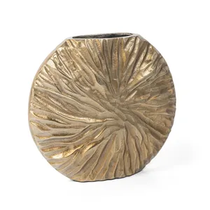 Jarrón de Mesa Moderno de Bronce, Hecho a Mano, con Patrón de Hojas, Decorativo, para Flores, para Diseño de Interiores del Hogar - Product Image 4
