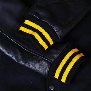 Chaqueta de Béisbol Varsity de Invierno para Hombre Tallas Grandes - Cuero Genuino, Tela de Lana, Cuello Alto, Transpirable y de Secado Rápido - Product Image 5