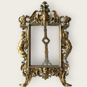 <b>Antique</b> Gold Color High Definition Brass Made Photo <b>Frame</b> Elegant Home Centerpiece for Tabletop Artistic Stylish Picture Holder - Product Image 1