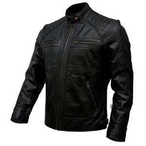 Chaqueta de cuero para motocicleta con cierre de cremallera para hombre, elegante, protectora, de alta calidad, transpirable, personalizable para invierno. - Product Image 2