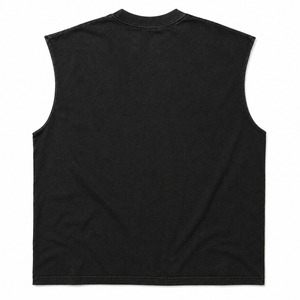 Custom OEM <b>Y2K</b> Streetwear Muscle Tee Rhinestone Embellished Vintage Washed 100% Cotton Jersey Sleeveless Unisex Oversized <b>Shirt</b> - Product Image 4