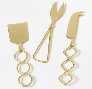 Modern Gold Plated Cake Server Set With Ring And Diamond Handles Dishwasher Safe Metal <b>Flatware</b> Party Cutlery - Product Image 2