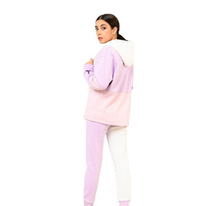 Survêtement léger et écologique pour femme, 2 pièces, 100 % polyester, coupe-vent, sweat à capuche zippé, OEM ODM, logo personnalisé, respirant - Product Image 2