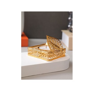 Gold Ginkgo Leaf <b>Tea</b> Light <b>Candle</b> Holder Modern Metal Votive Stand for Home Decor Table Centerpiececand Luxury Gift - Product Image 4