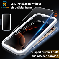 Boîte d'emballage personnalisée 9H Lot de 2 protections d'écran en verre trempé et objectif d'appareil photo pour iPhone 17 Series avec cadre