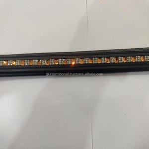 สายคาดคิ้วหนังแท้รูปม้าแบนราบเต็มแผ่นและเย็บพร้อมช่องเปล่าและโซ่ดีไซเนอร์สุดฮอต - Product Image 2