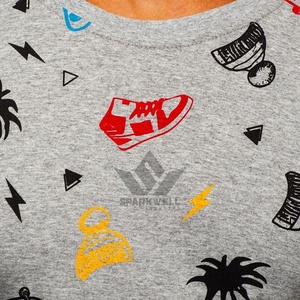 Men's Gray Skateboard Palm <b>Tree</b> Graphic T-Shirt Short Sleeve O-Neck 100% Cotton Jersey <b>Slim</b> Fit Casual Printed Tee - Product Image 6