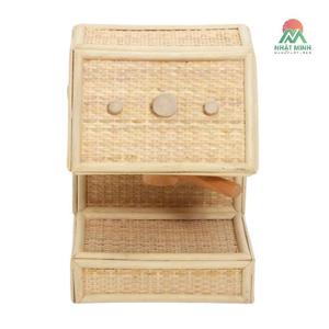 Nhat Minh Rattan Kids Toy Coffee Machine <b>Set</b> Rustic Eco-Friendly Design for Children's Kitchen Role Play - Product Image 2