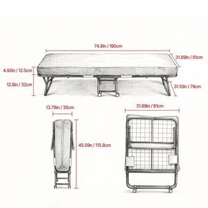 Letto Pieghevole per Ospiti d'Hotel - Portatile, Comodo e Pratico - Product Image 3
