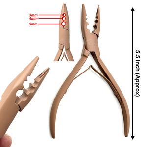 Professional 3 Hole Hair <b>Extension</b> Pliers 5.5 Inch Micro Nano Ring <b>Bead</b> Fitted Tool 3mm 4mm 5mm Loop <b>Extension</b> Clamp & Remover - Product Image 1