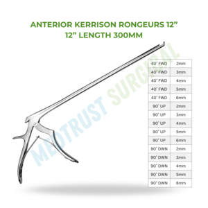 Rongeur Kerrison Antérieur 300 mm – Instrument Chirurgical pour Chirurgie de la Colonne Vertébrale – Outil de Coupe Osseuse - Product Image 2