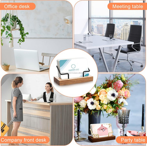 Supports de présentation pour cartes d'invitation en bois de noyer rustique |   Support de numéro de table |   Support photo en bois artisanal - Product Image 6