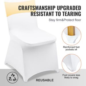 Fundas Elásticas Universales de Spandex para Sillas, Fundas Protectoras Lavables y Extraíbles con Lazos para Sillas, Fundas Ajustables para Sillas Plegables - Product Image 5