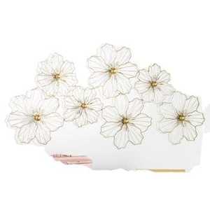 งานศิลปะตกแต่งผนังโลหะลายดอกไม้ 3 มิติ ประติมากรรมดอกไม้เหล็กตกแต่งด้วยมือ พร้อมกรอบไม้สไตล์เรสติก สำหรับห้องนั่งเล่นสุดหรู - Product Image 1