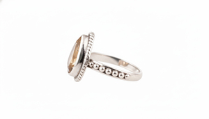 Bague de fiançailles vintage pour femme en argent 925 avec topaze naturelle taille poire sertie clos, idéale pour un cadeau d'anniversaire - Product Image 5