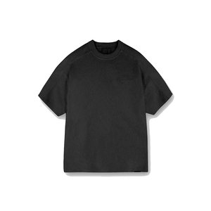 T-shirt Homme Oversize Noir Personnalisable avec LOGO, Manches Courtes, 100% Coton, Col Rond, Couleur Unie, Jersey Tricoté Respirant - Product Image 1